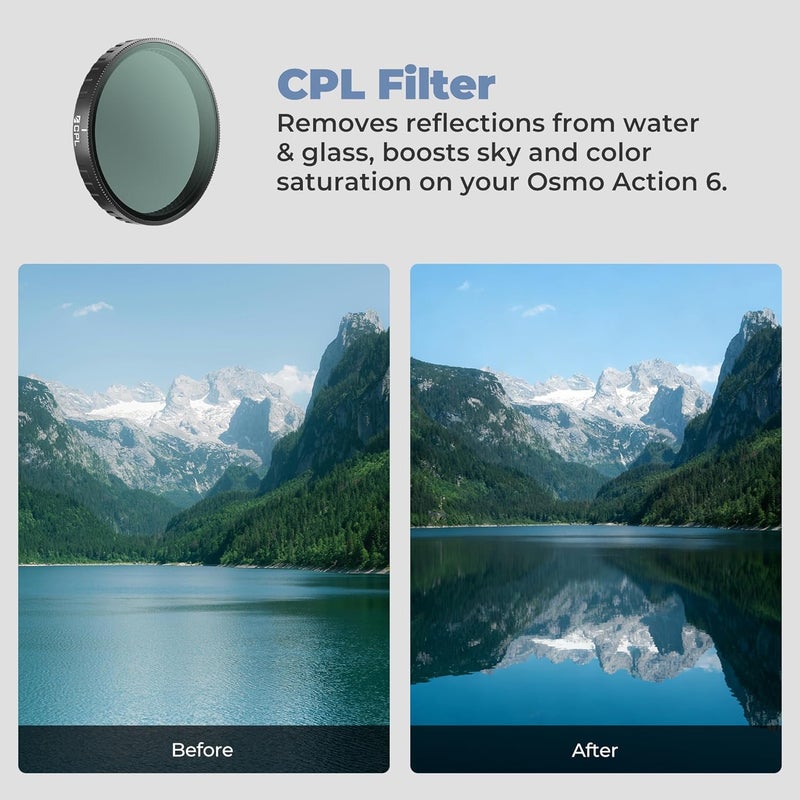 FreeWell CPL Filter for DJl Osmo Action 6 - Polarizing Filter for Better Contrast and Reduced Glare - Image 2